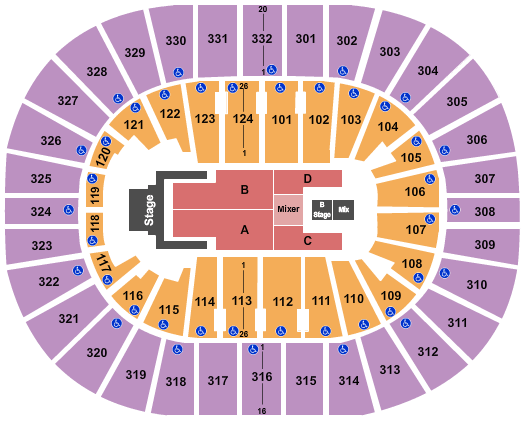 Smoothie King Center Jelly Roll Seating Chart